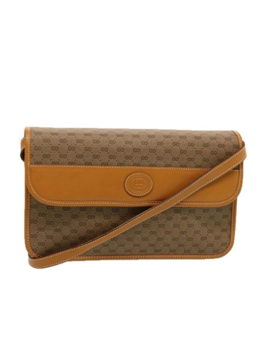 Authentic GUCCI Micro GG Supreme Shoulder Bag PVC Leather Beige 004 904 0261